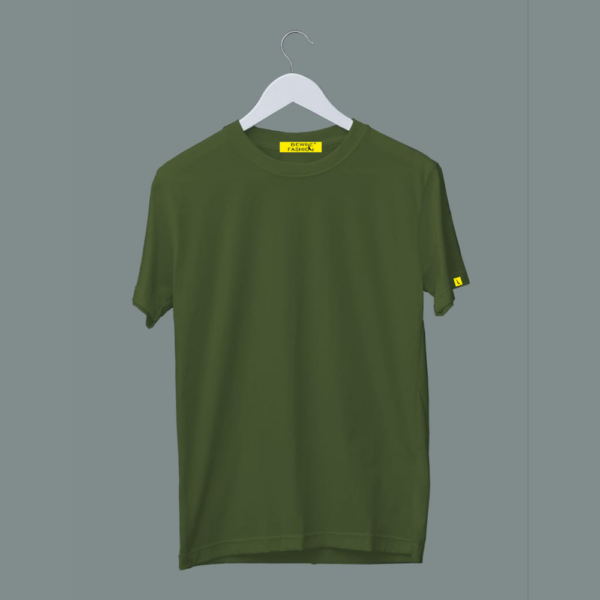 Olive Green Men’s Plain Half Sleeve T-Shirt